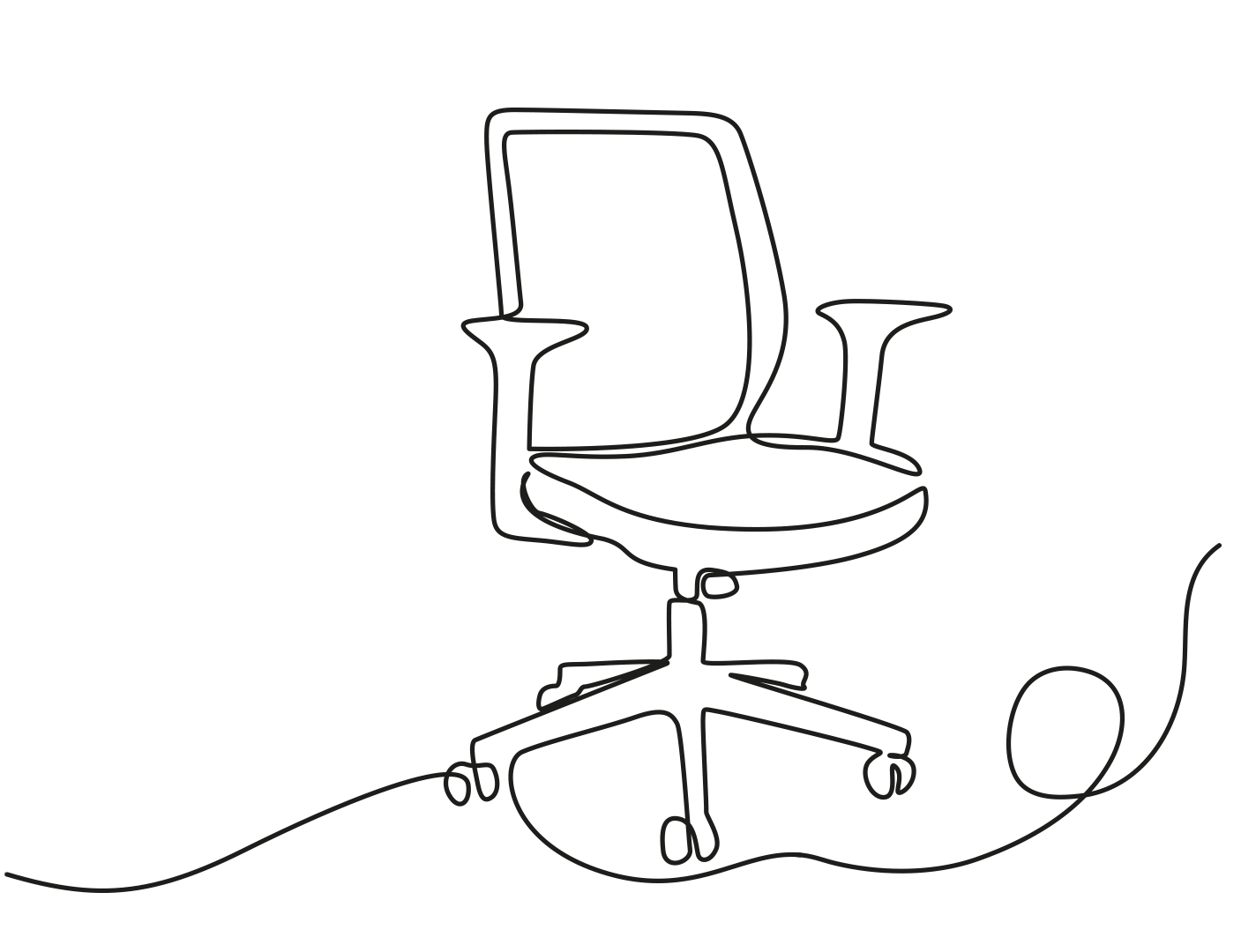 One Line Grafik Bürostuhl